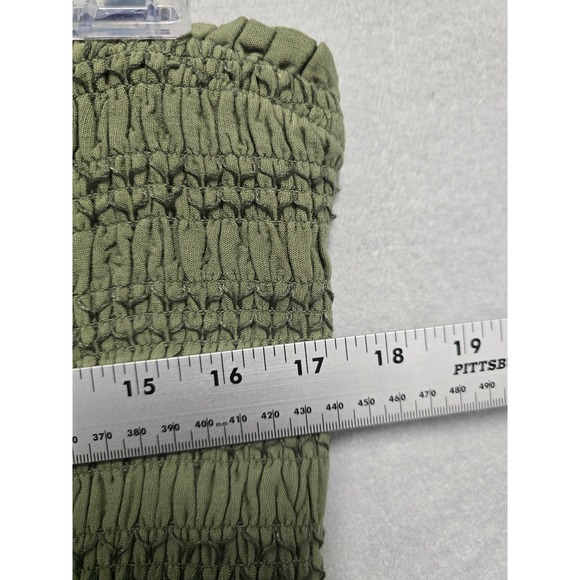 Torrid Smocked Tube Top Olive Green Strapless Plus Size 3 3X Size 22-24 boho - Picture 3 of 7